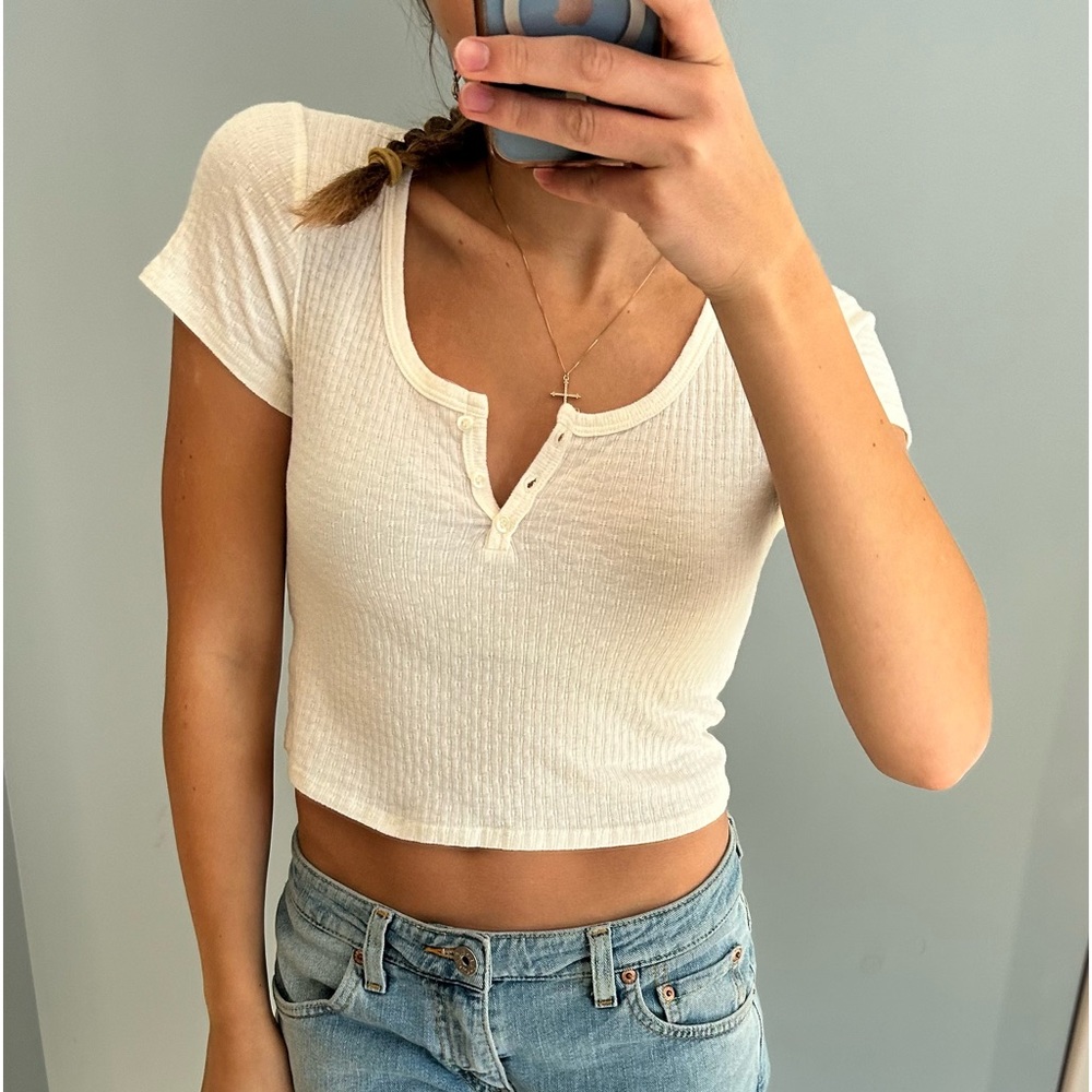 white v cut shirt